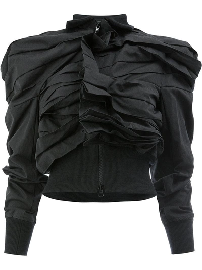 Yohji Yamamoto Ruffled Asymmetric Jacket - Black