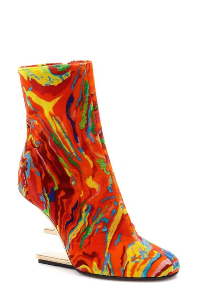 Fendi Multicolored Metallic F-heel Ankle Booties In Georgia