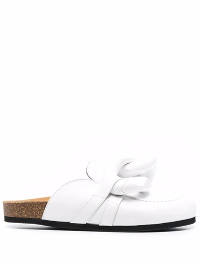 Jw Anderson J.w. Anderson  Chain Loafers Shoes In Bianco