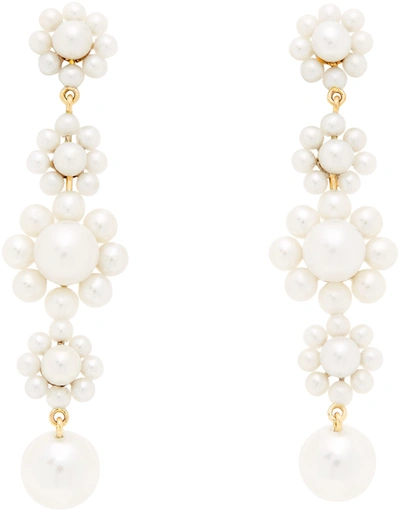 Sophie Bille Brahe Bellis 14k Yellow Gold & Freshwater Pearl Drop Earrings In White