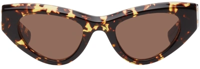 Bottega Veneta Havana Hardware Acetate Cat-eye Sunglasses In Brown