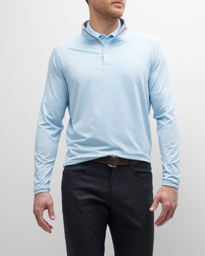 Peter Millar Stealth Performance Quarter-zip Pullover In Steel