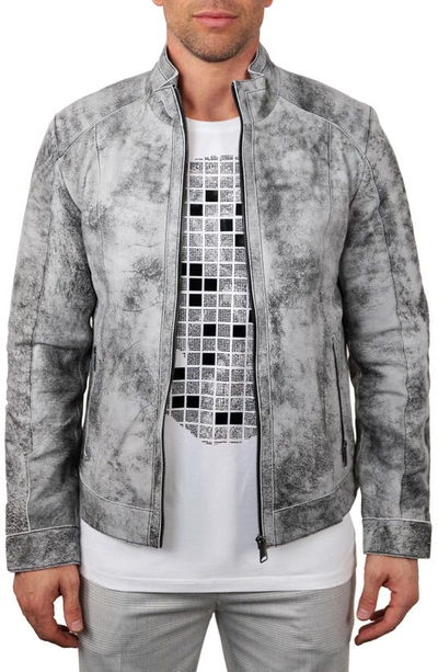 Maceoo Dégradé Leather Jacket In Grey