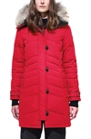 Canada Goose Lorette Hooded Down Parka With Genuine Coyote Fur Trim In Red