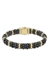 Lagos Gold & Black Caviar Station Bracelet In Gold/ Black