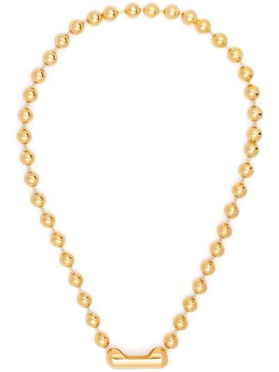 Ambush Ball-chain Logo Necklace In Gold