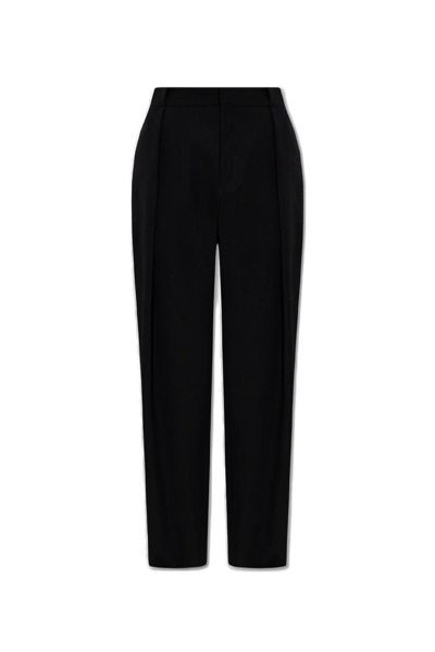 Balmain Draped Straight-leg Cropped Trousers In Schwarz