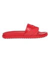 Fendi Diagonal Logo Pool Slides In Rouge