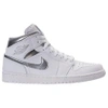 Nike Men's Air Jordan Retro 1 Mid Retro Basketball Shoes, White