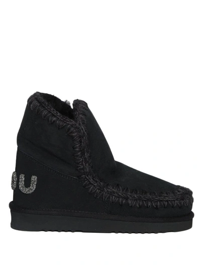 Mou Eskimo Sneaker Bold Glitter Logo In Black