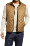 Peter Millar Essex Quilted Travel Vest In Khaki