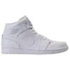 Nike Men's Air Jordan Retro 1 Mid Retro Basketball Shoes, White