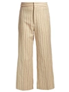 Isabel Marant Keroan Striped Flared Cropped Linen-blend Trousers In Cream
