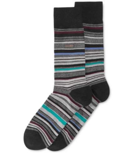 Calvin Klein Multistripe Emblem Socks In Black