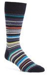 Calvin Klein Multistripe Emblem Socks In Navy Mix