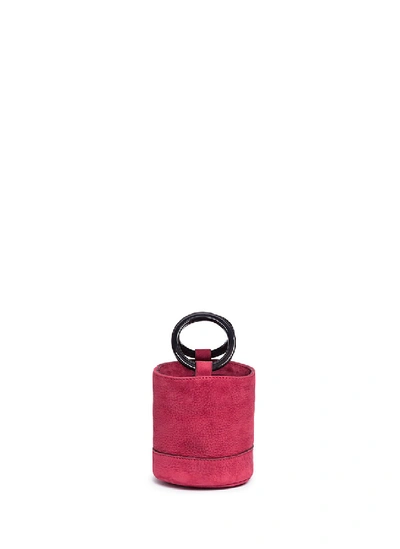 Simon Miller 'bonsai 15cm' Nubuck Leather Bucket Bag In Ruby Pink