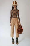 Acne Studios Cropped Flannel Trousers Camel