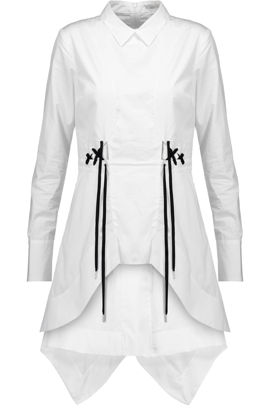 Jonathan Simkhai Asymmetric Lace-up Cotton-poplin Mini Dress | ModeSens