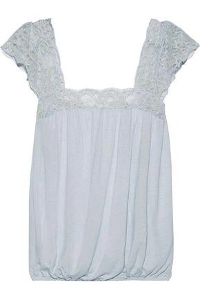 Eberjey Woman Golden Girl Lace-trimmed Jersey Camisole Sky Blue