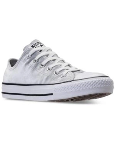 Converse Women's Chuck Taylor Ox Velvet Casual Sneakers From Finish Line In Lone Wolf Grey