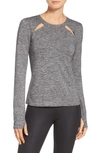 Alo Yoga Mantra Keyhole Top In Charcoal Heather