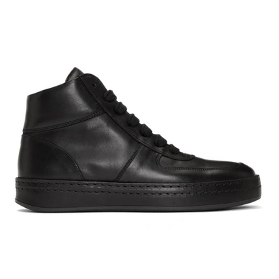 Ann Demeulemeester Black Leather High-top Sneakers