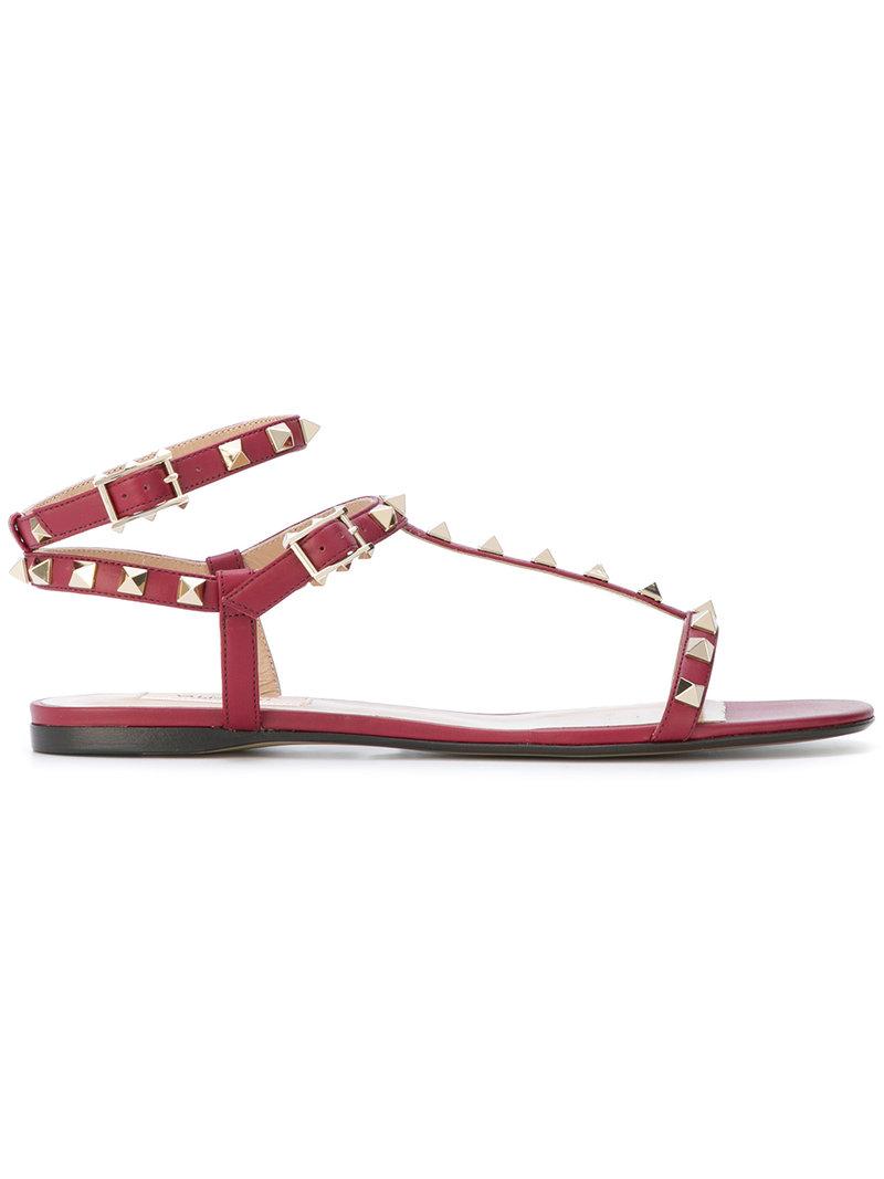 valentino rockstud sandals red