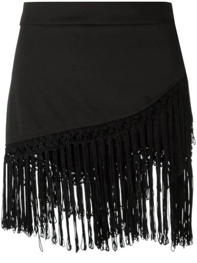 Amir Slama Fringed Skirt In Black