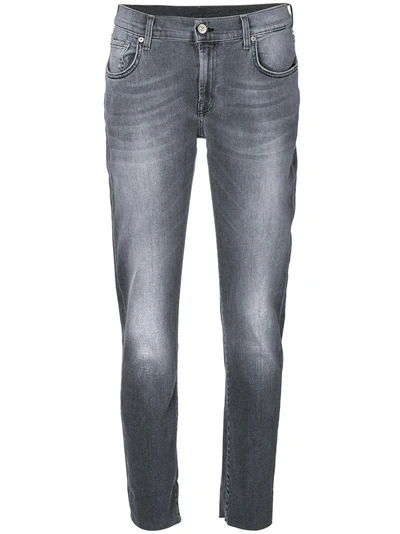 7 For All Mankind Slim Illusion Washed Jeans In Washed Grey
