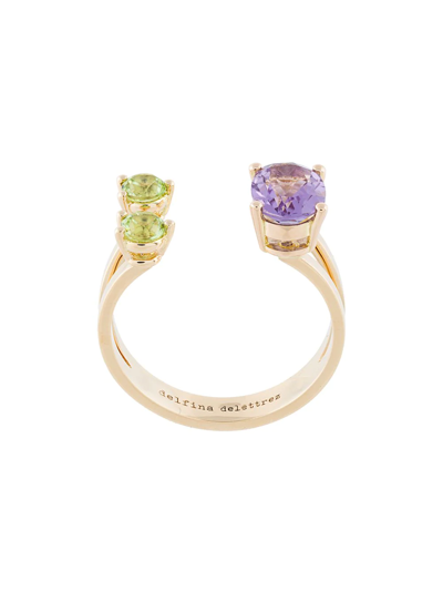 Delfina Delettrez 18-karat Gold, Amethyst And Peridot Ring