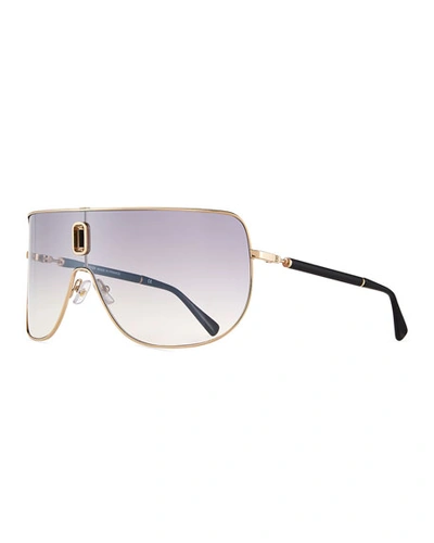 Balmain Metal Shield Sunglasses In Gold