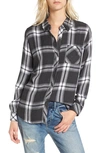 Rails Hunter Button-front Plaid Shirt In Ash/bone