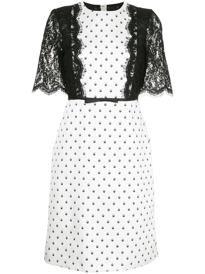 Giambattista Valli Spotted Lace Embellished Dress In White
