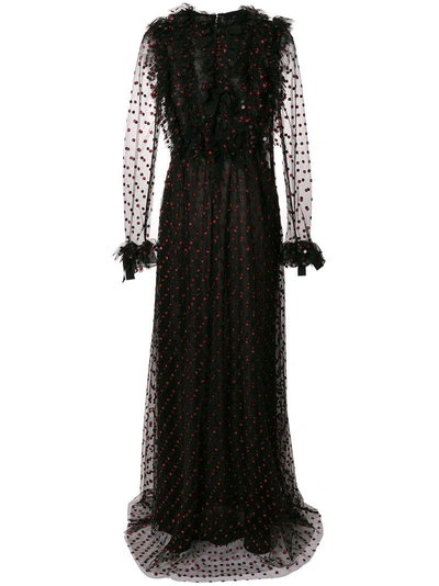 Giambattista Valli Ruffled Tulle Gown In Black