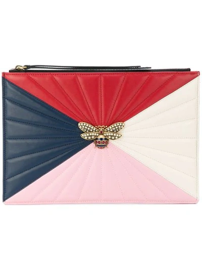 Gucci Multicolor Bee Clutch Bag In Multicolour