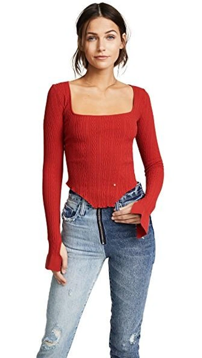 Esteban Cortazar Kira Corset Sweatshirt In Rouge