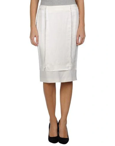 John Galliano Midi Skirts In White
