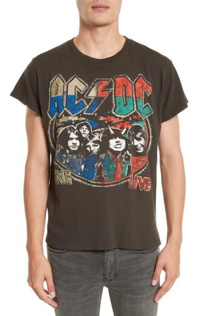 Madeworn Ac/dc Live Glitter Graphic T-shirt In Dirty Black | ModeSens