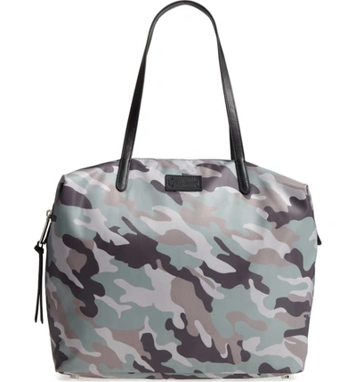 Rebecca Minkoff Women's Camo-print Washed Nylon Tote In Camo Print Green/silver