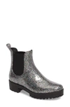 Jeffrey Campbell Cloudy Waterproof Chelsea Rain Boot In Glitter Multi