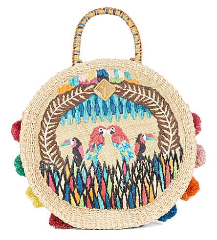 Aranaz Charlotte Fiesta Woven Parrot Bag In Multi | ModeSens