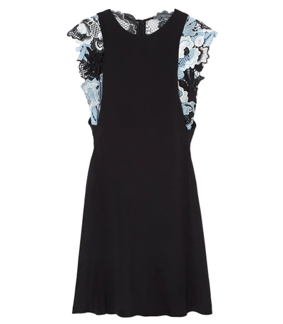 3.1 Phillip Lim / フィリップ リム Woman Guipure Lace-paneled Silk Crepe De Chine Mini Dress Black