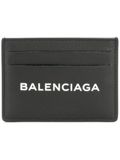 Balenciaga Everyday Printed Textured-leather Cardholder In 1000 Black