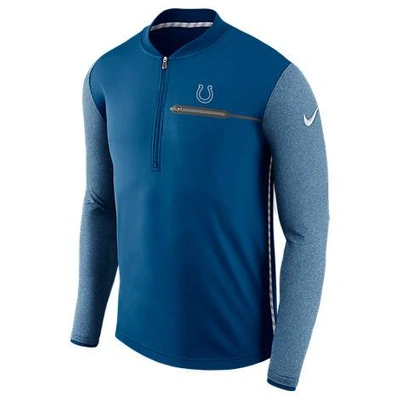 Nike Men's Indianapolis Colts Nfl Coaches Half-zip Jacket, Blue