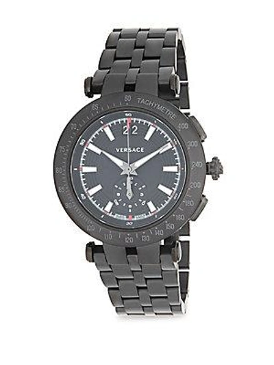 Versace Stainless Steel Five-link Bracelet Watch In Black
