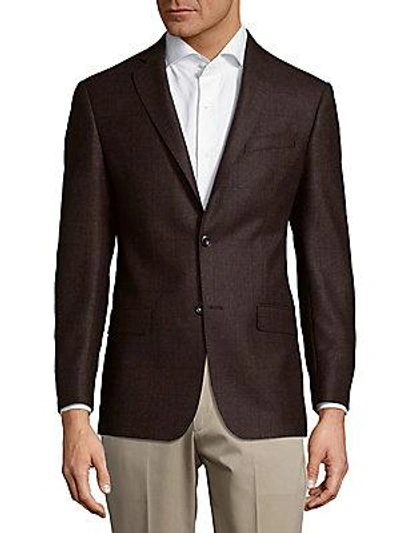 Michael Kors Windowpane Wool Jacket In Brown
