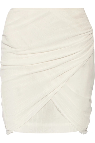 Isabel Marant Gray Ruched Cotton-gauze Mini Skirt | ModeSens