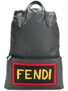 Fendi Backpack With Appliqué In Grey
