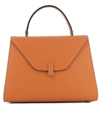 Valextra Orange Leather Handle Bag