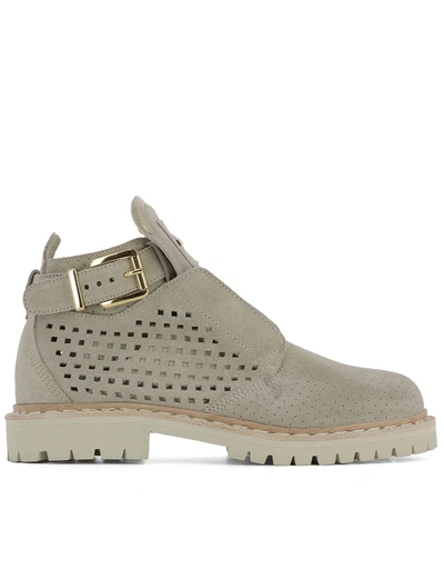 Balmain Beige Suede Ankle Boots